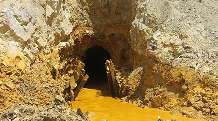 Yellow mine waste water is seen at the entrance to the Gold King Mine in San Juan County, Colorado, in this picture released by the Environmental Protection Agency (EPA) taken August 5, 2015.  EPA